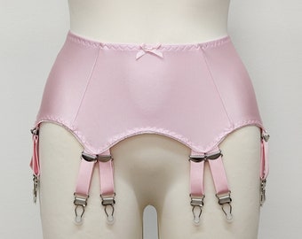 12 strap BILLIE E. Suspender Belt Garter Belt in Pink Black Beige White