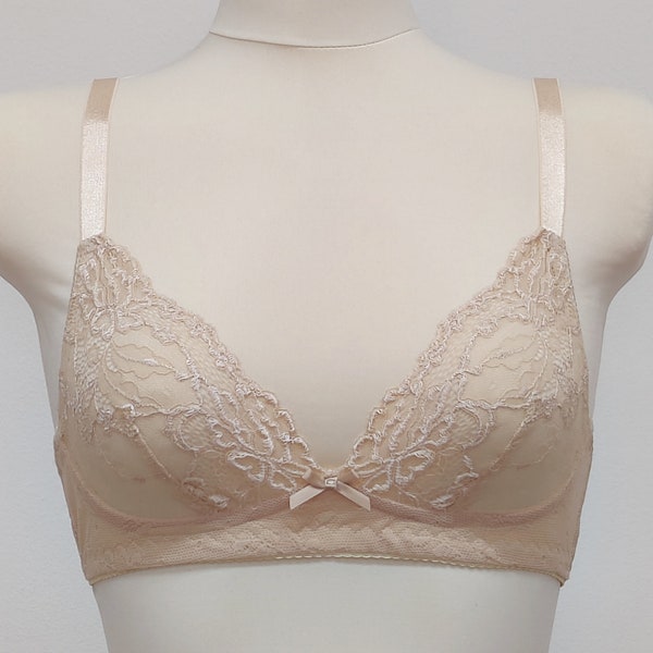 Soutien-gorge triangle BELLA noir blanc beige