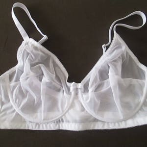 Sheer Black White Pink Beige LILY Transparent Underwired Bra White