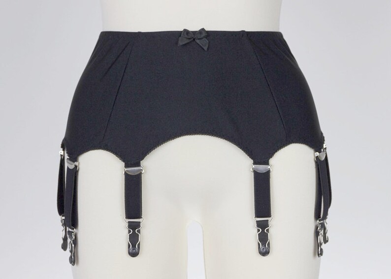 Black GRETA Classic 4-10 Strap Retro Garter Belt Size XS-4XL 8