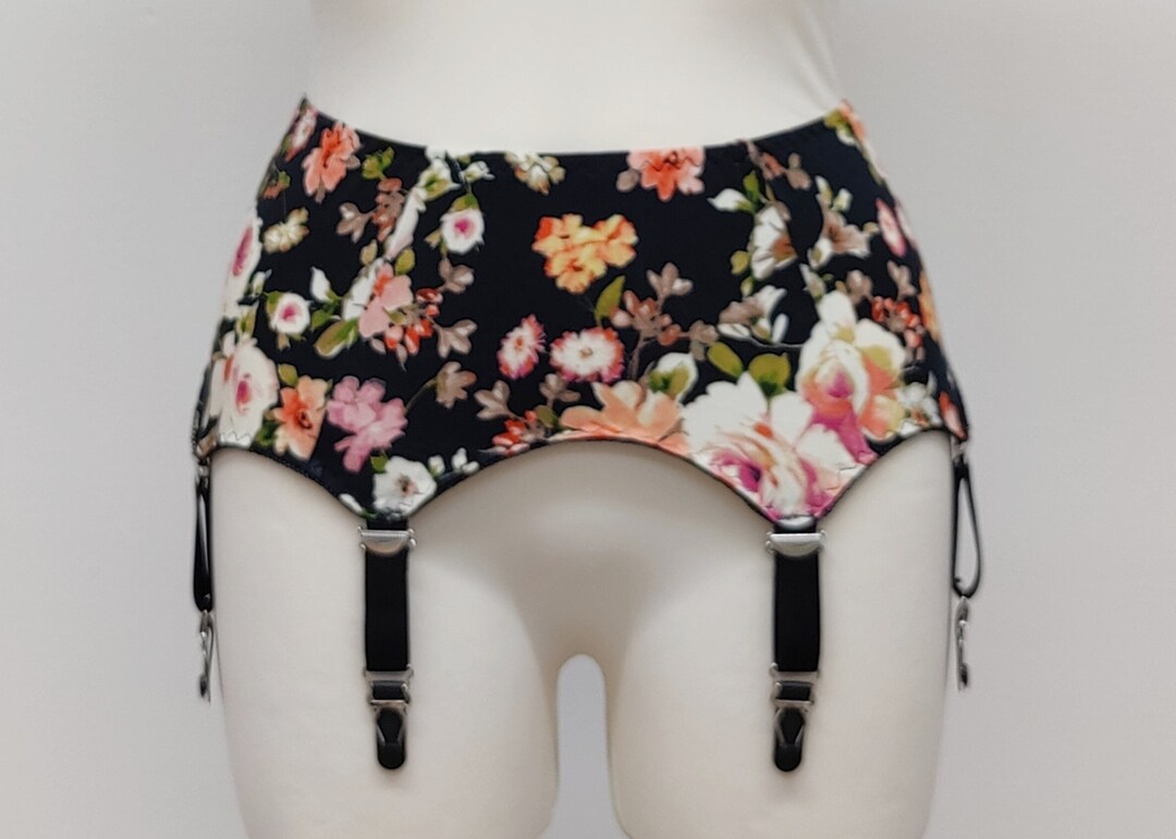 Floral VERONICA Garter Belt 6 Strap Suspender Belt Size XS2XL Etsy