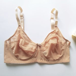 Sheer Black White Pink Beige LILY Transparent Underwired Bra Beige