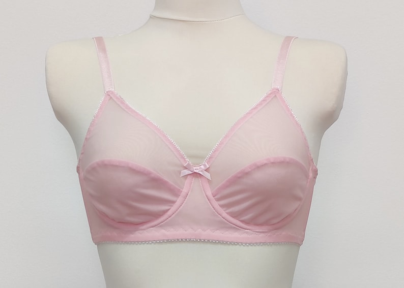 Sheer Black White Pink Beige LILY Transparent Underwired Bra image 8