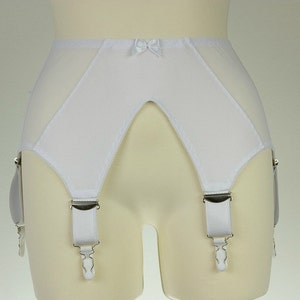 Black or White GRACE Semi Sheer V Style Garter Belt Wide Suspender Belt Size XS-3XL image 4