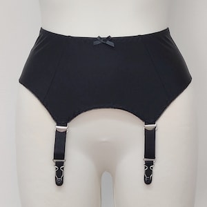 Black Classic GRETA Retro Garter Belt with 4-10 Straps Size XS-4XL