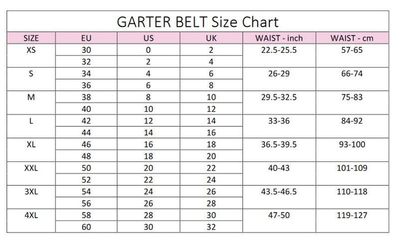 Pink GRETA Classic Garter Belt Size XS-4XL image 6