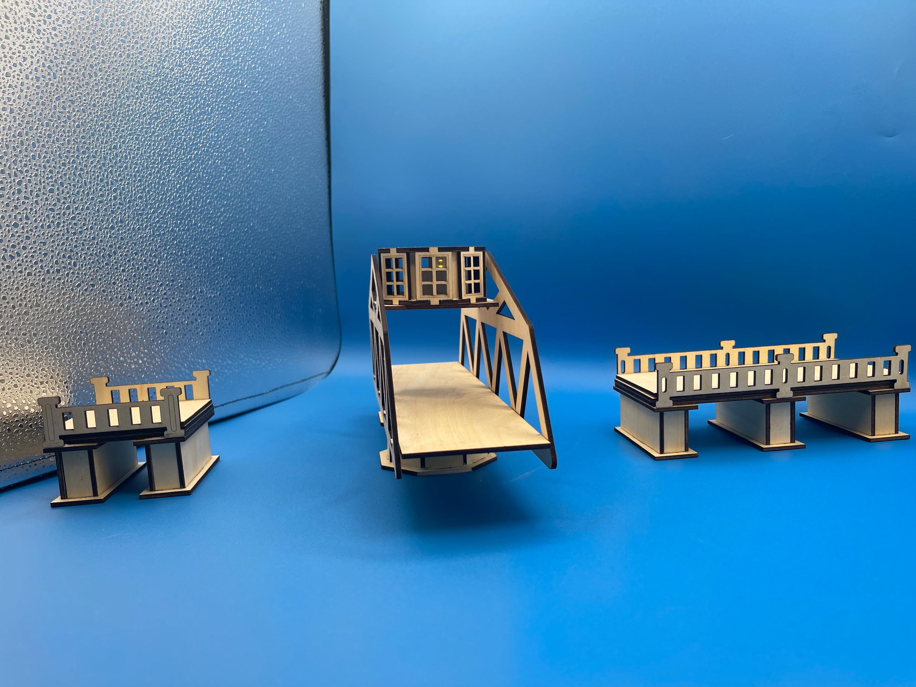 Laser-cut Wooden Swing Bridge | Functional Moving Bridge Model | 22 ...
