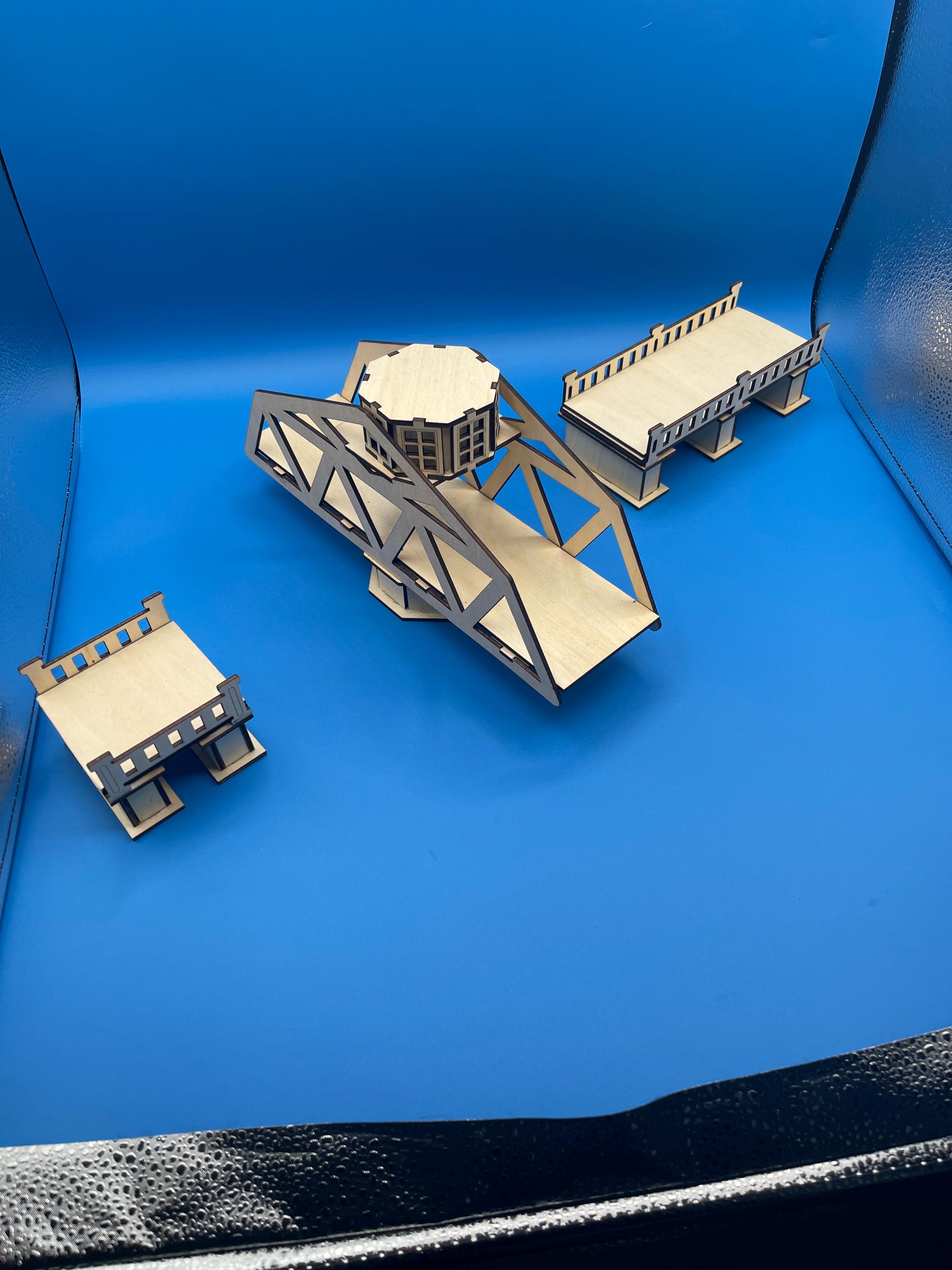 Laser-cut Wooden Swing Bridge | Functional Moving Bridge Model | 22 ...