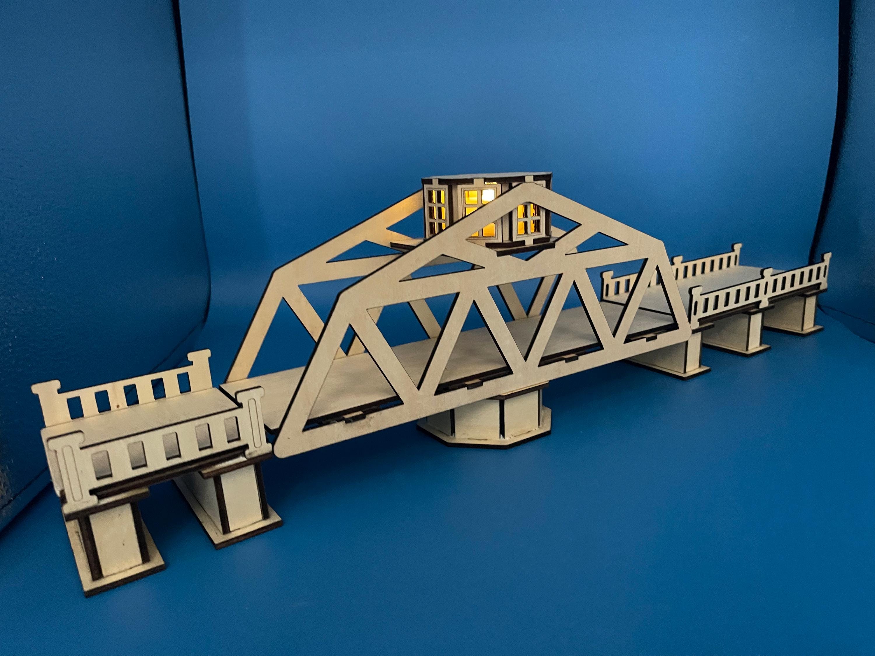 Laser-cut Wooden Swing Bridge | Functional Moving Bridge Model | 22 ...