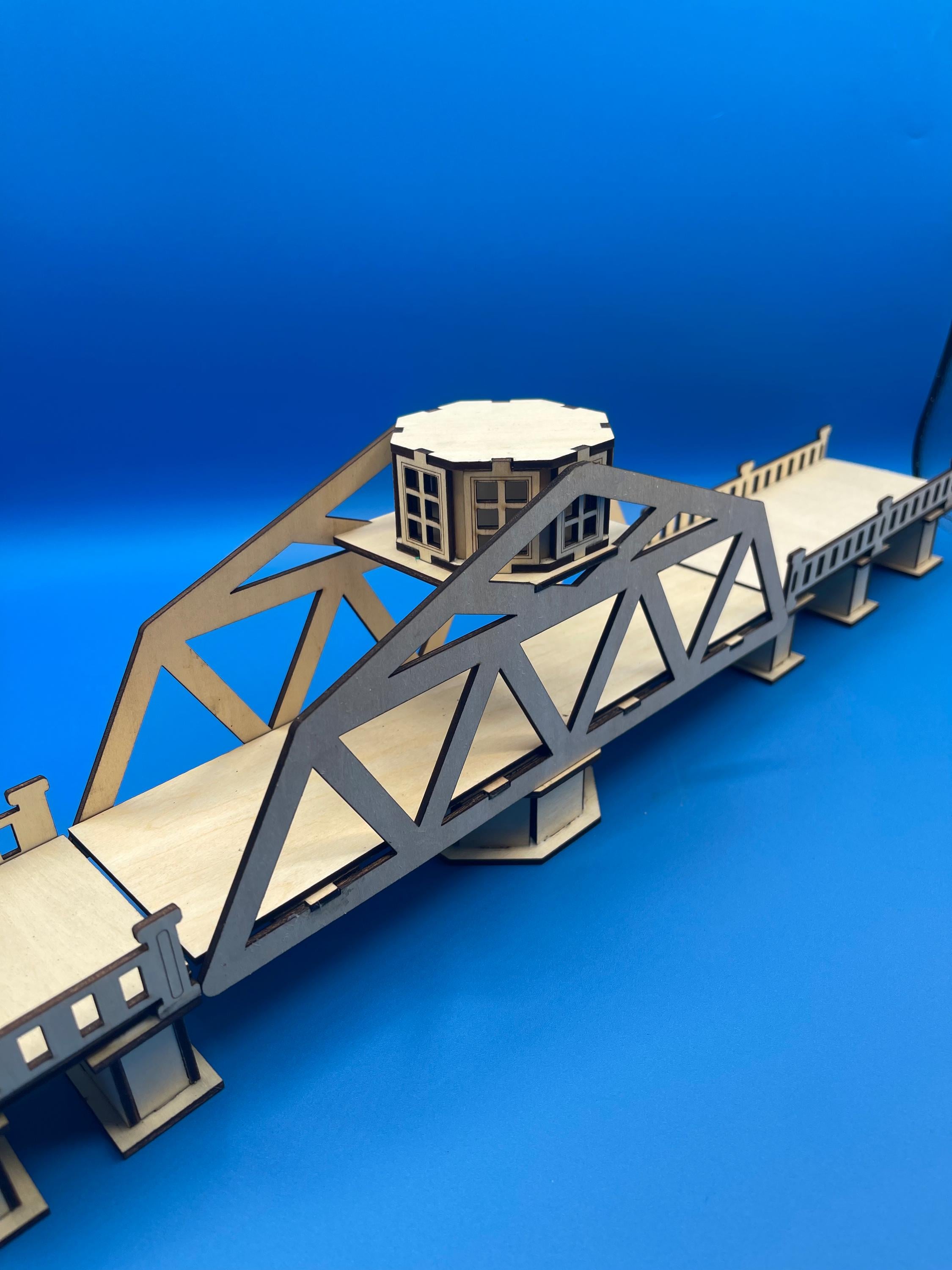Laser-cut Wooden Swing Bridge | Functional Moving Bridge Model | 22 ...
