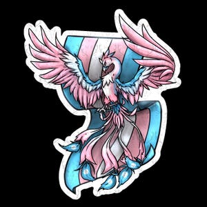 Transgender Phoenix Wasserdichter Vinyl-Aufkleber (Holographische Optionen verfügbar) Pride Series