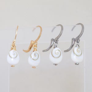 Shiva Eye Shell Earrings | Tiny Beach Shell Earrings | Ocean Jewelry