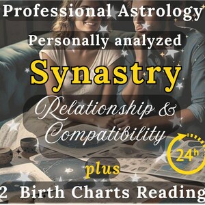 特別な占星術分析：人間関係、シナストリー、恋愛相性、結婚占い、カップル占い、カップルギフト、相性スコア