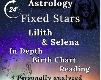 Fixed stars Astrology Reading, Black Moon & White Moon Natal Chart Analysis (PDF Download