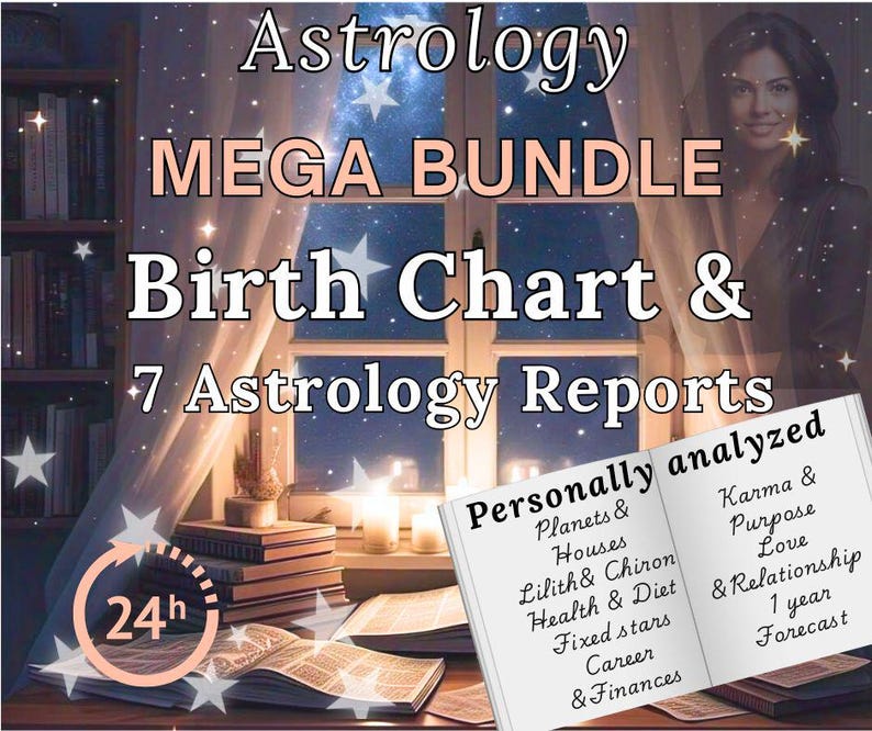 Personalized Birth Chart Reading: In-Depth Natal Astrology 8-in-1 Report. (Digital Download) imagen 1