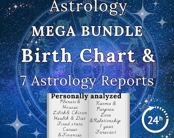 Personalized Birth Chart Reading, 8-in-1 Natal Report (Digital Download)