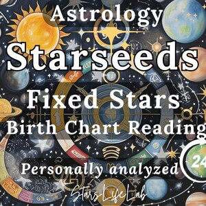 Astrology: Detailed Personalized Starseeds Birth Chart Report, Fixed Stars Reading, Starlight Natal Chart