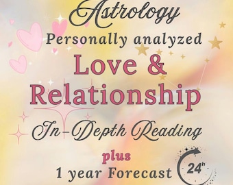 Personalisierte Astrologie Lesung: Liebe, Beziehung & 1-Jahres Vorschau (Digitaler Download)