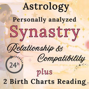 Lectura de relaciones por sinastría: Informe astrológico de compatibilidad amorosa (descarga digital) imagen 1