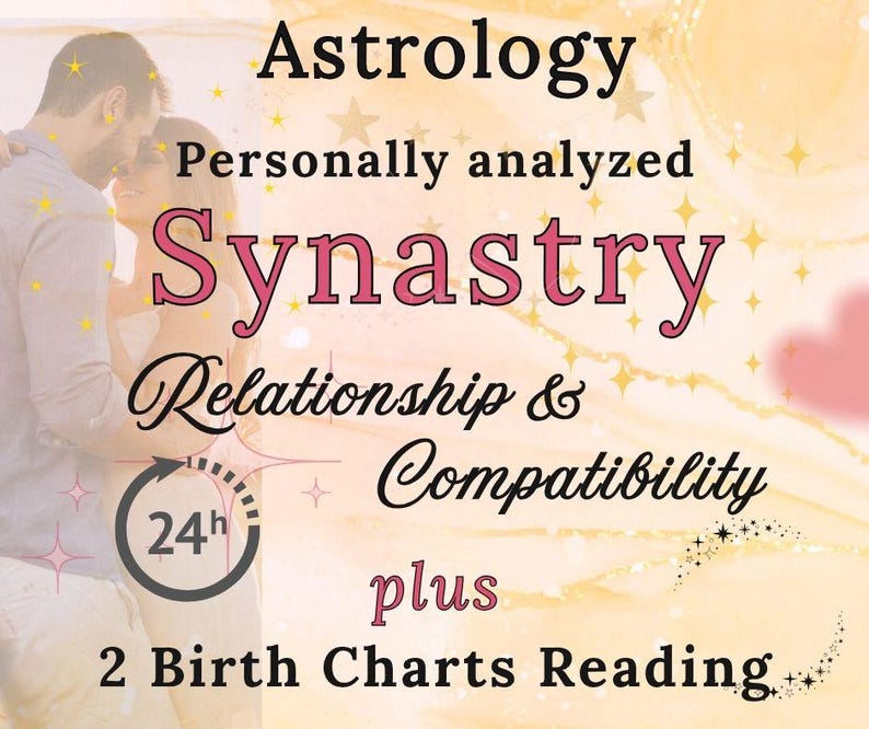 Lectura de relaciones por sinastría: Informe astrológico de compatibilidad amorosa (descarga digital) imagen 1