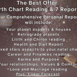 Personalized Birth Chart Reading: In-Depth Natal Astrology 8-in-1 Report. (Digital Download) imagen 2