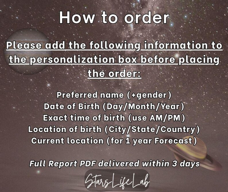 Personalized Birth Chart Reading: In-Depth Natal Astrology 8-in-1 Report. (Digital Download) imagen 4