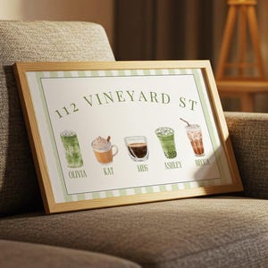 Custom 5 Roommates Coffee Print Personalized Name Coffee Poster Trendy College Apartment Decor College Girls Dorm Gift Idea Digital Download