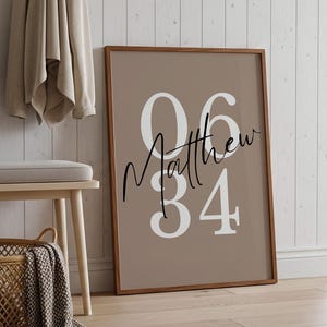 Modern Matthew 6:34 Typography Wall Art Christian Print Bible Verse Poster Scripture Wall Art Jesus Poster Christian Gift Digital Download