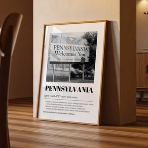 Neutrale Pennsylvania druckbare Wandkunst Minimalistische Philly Zitat Druck Pennsylvania State Willkommensschild Ort Wandkunst Digitaler Download