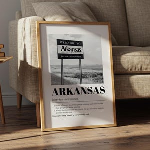 Neutral Arkansas Wall Art Rustic State Print Arkansas Poster Southern Entryway Home Decor Arkansas Location Wall Art Print Digital Download