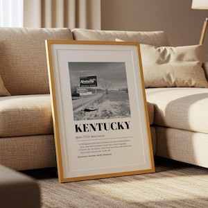 Kentucky Southern Home Wall Decor Kentucky College Dorm Poster Kentucky State Welcome Sign Print Location Wall Art Digital Download