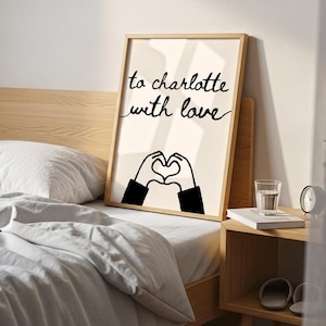 Charlotte North Carolina Print State Love Poster Charlotte Hand Drawn Heart Wall Art NC Print Trendy Decor NC Wall Art Digital Download