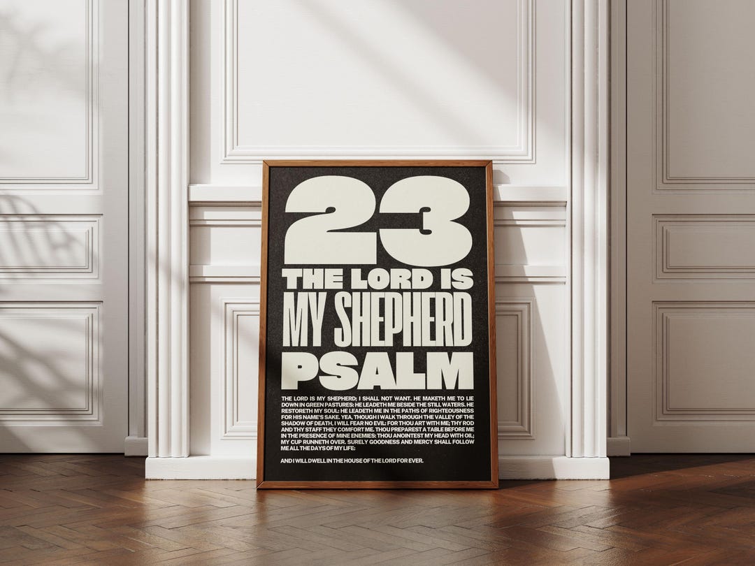 Psalm 23 Bible Verse Printable Christian Wall Art - the Lord is My ...
