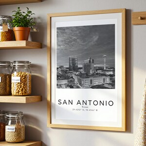 Minimalist San Antonio TX Wall Art Texas Home Decor San Antonio City Poster Modern Apartment Wall Print Location Wall Art Digital Download