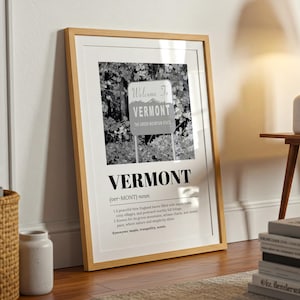 Vermont Wall Art Printable Funny Quote State Decor Vermont State Welcome Sign Print Housewarming Gift Fun Location Wall Art Digital Download