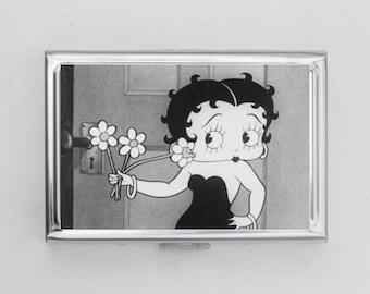 Bettie Cigarette Case OR Card Holder - Pin up Art, Pin up Girl, Cigarette Case, Business Card, ID Holder