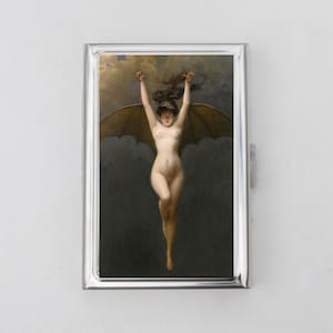 Bat-Woman Cigarette Case OR Card Holder - Albert-Joseph Pénot, Macabre Art, Gothic Wall Decor, Cigarette Case, Business Card, ID Holder