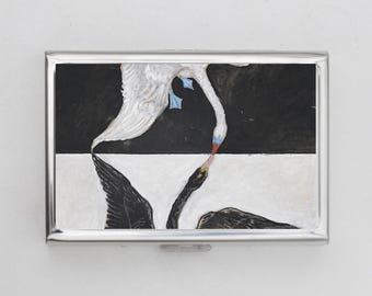 Schwäne Zigarettenetui ODER Kartenhalter - Blumenmuster, Blumen, Hilma Af Klint, Mohnblumen, Zigarettenetui, Visitenkarte, Ausweishalter