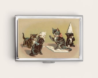 Dunce Cigarette Case OR Card Holder - Matchbox Case, Dunce Cat, Cat Gift, Birthday Gift, Cigarette Case, Business Card, ID Holder