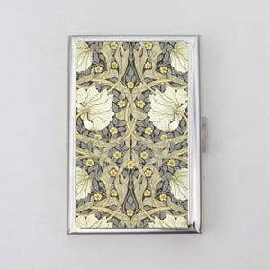 Jugendstil Zigarettenetui ODER Kartenhalter - Poppies, Floral Brieftasche, Silber Geldbörse, Reise, Wandkunst Zigarettenetui, Visitenkarte, Ausweishalter