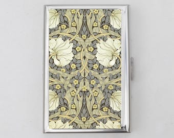 Jugendstil-sigarettenkoker OF-kaarthouder - klaprozen, portemonnee bloemen, zilveren portemonnee, reizen, kunst aan de muur sigarettenkoker, visitekaartje, ID-houder