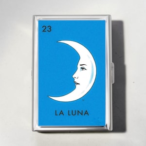 La Luna Cigarette Case OR Card Holder - Moon Artwork, Loteria Cards, Mexican Bingo, Art Decor, Cigarette Case, Business Card, ID Holder