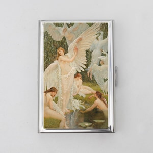 Swan Maiden Cigarette Zigarettenetui Kartenhalter - Gelenk Etui, Raucher Geschenk, Zigarettenetui, Zigarettenetui, Visitenkarte, Ausweishalter