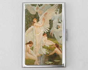 Swan Maiden Cigarette Zigarettenetui Kartenhalter - Gelenk Etui, Raucher Geschenk, Zigarettenetui, Zigarettenetui, Visitenkarte, Ausweishalter