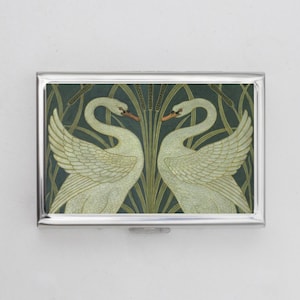 Jugendstil Zigarettenetui ODER Kartenhalter - Poppies, Floral Brieftasche, Silber Geldbörse, Reise, Wandkunst Zigarettenetui, Visitenkarte, Ausweishalter
