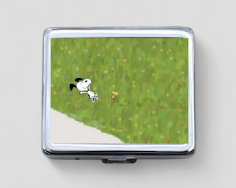 Snoopy 8 Day Pill Box - Grandma Gift, Bridesmaids Gift, Travel Size, Pill Box, 7 Day Pill Box, Portable Pill Case, Pocket Pharmacy, Gift