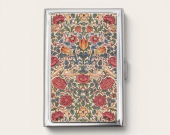 Poppies Cigarette Case OR Card Holder - Floral Design, Flowers, William Morris, Poppies, Cigarette Case, Business Card, ID Holder