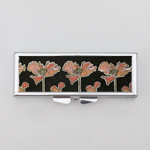 Art Nouveau Rectangle Pill Box - Floral Pill Box, Pill Organizer, Pocket Pharmacy, Trinket Box, Pill Case, Pill Holder, Travel Size