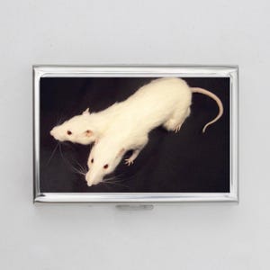 2-köpfige Ratte Zigarettenetui ODER Kartenhalter - Rats Zigarettenetui Art Zigarettenetui, Visitenkarte, Ausweishalter