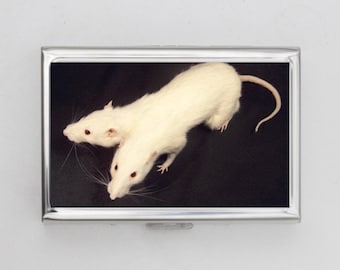 RATS × GROKLEATHER Wallet＆KEY CASE【USED】 Two Headed Rat Cigarette Case OR Card Holder - Conjoined Rat
